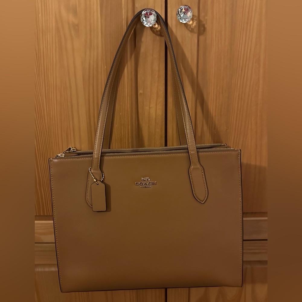 Coach light saddle Leather Tote Bag